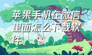 苹果手机在微信里面怎么下载软件