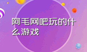 阿毛网吧玩的什么游戏