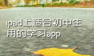 ipad上适合初中生用的学习app（ipad适合初中生学习的免费app）