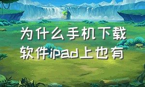 为什么手机下载软件ipad上也有