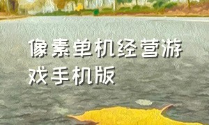 像素单机经营游戏手机版