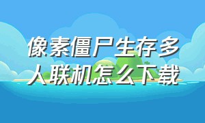 像素僵尸生存多人联机怎么下载（僵尸猎人 像素生存怎么联机）