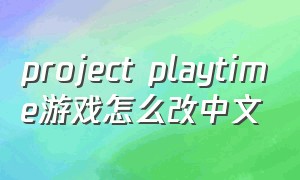 project playtime游戏怎么改中文