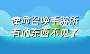 使命召唤手游所有的东西不见了