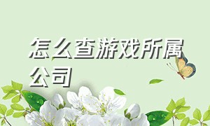 怎么查游戏所属公司