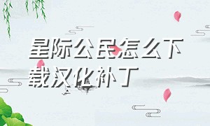 星际公民怎么下载汉化补丁