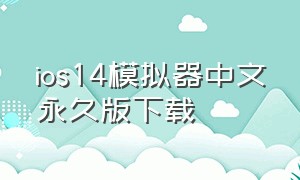 ios14模拟器中文永久版下载