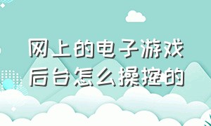 网上的电子游戏后台怎么操控的