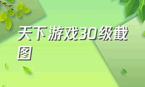 天下游戏30级截图