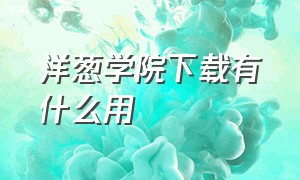 洋葱学院下载有什么用