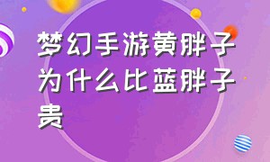 梦幻手游黄胖子为什么比蓝胖子贵