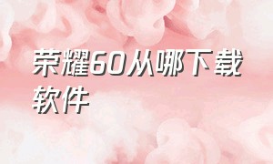 荣耀60从哪下载软件