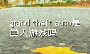 grand theft auto是单人游戏吗（grand theft auto 怎么免费玩）