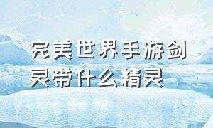 完美世界手游剑灵带什么精灵