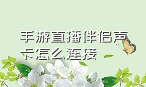 手游直播伴侣声卡怎么连接（直播手机伴奏手机声卡怎么连接）