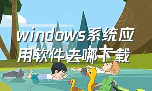 windows系统应用软件去哪下载（windows系统怎么才能下载正确软件）