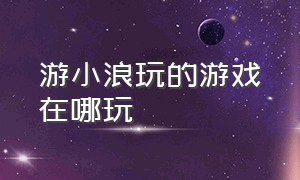 游小浪玩的游戏在哪玩