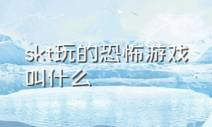 skt玩的恐怖游戏叫什么