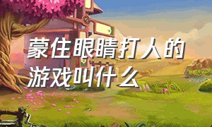 蒙住眼睛打人的游戏叫什么