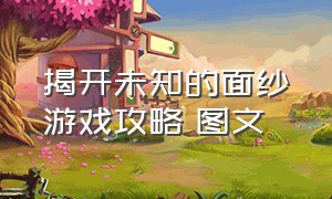 揭开未知的面纱游戏攻略 图文