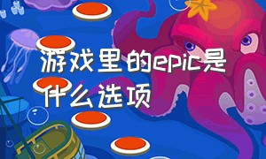 游戏里的epic是什么选项