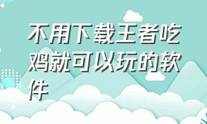 不用下载王者吃鸡就可以玩的软件