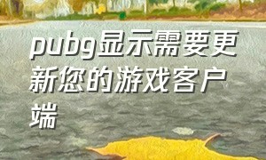 pubg显示需要更新您的游戏客户端