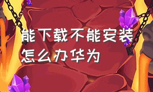 能下载不能安装怎么办华为