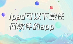 ipad可以下载任何软件的app