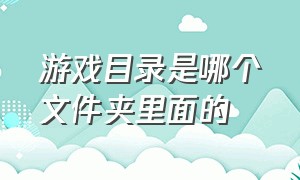 游戏目录是哪个文件夹里面的