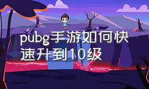 pubg手游如何快速升到10级