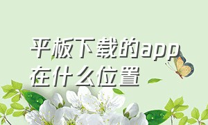 平板下载的app在什么位置