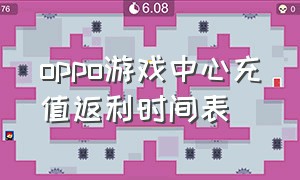 oppo游戏中心充值返利时间表