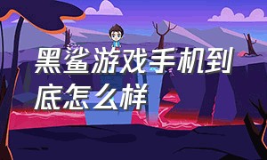 黑鲨游戏手机到底怎么样