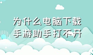 为什么电脑下载手游助手打不开