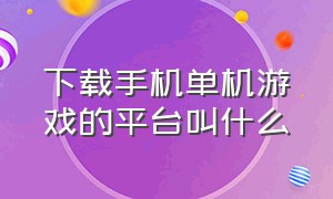 下载手机单机游戏的平台叫什么（大型单机手游下载平台）