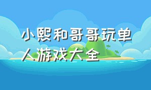 小熙和哥哥玩单人游戏大全