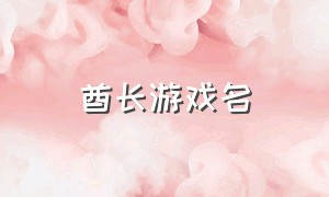 酋长游戏名