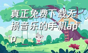 真正免费下载无损音乐的手机app