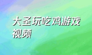 大圣玩吃鸡游戏视频