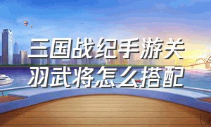 三国战纪手游关羽武将怎么搭配