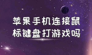 苹果手机连接鼠标键盘打游戏吗