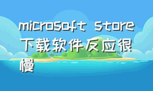 microsoft store下载软件反应很慢