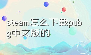 steam怎么下载pubg中文版的