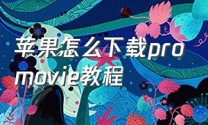 苹果怎么下载promovie教程