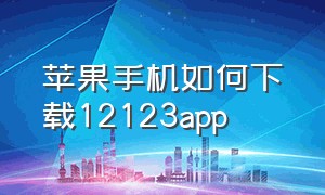 苹果手机如何下载12123app（苹果手机如何下载12123交警app软件）