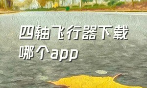 四轴飞行器下载哪个app