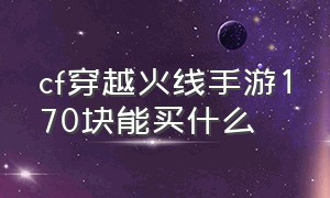 cf穿越火线手游170块能买什么