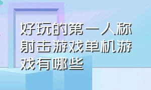 好玩的第一人称射击游戏单机游戏有哪些