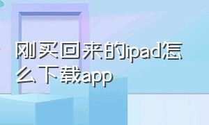 刚买回来的ipad怎么下载app